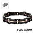 Carbon Graphite Rose Gold Link Bracelet