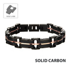 Carbon Graphite Rose Gold Link Bracelet