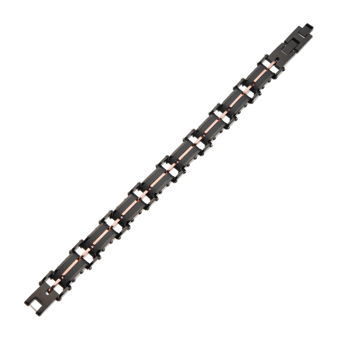 Carbon Graphite Rose Gold Link Bracelet