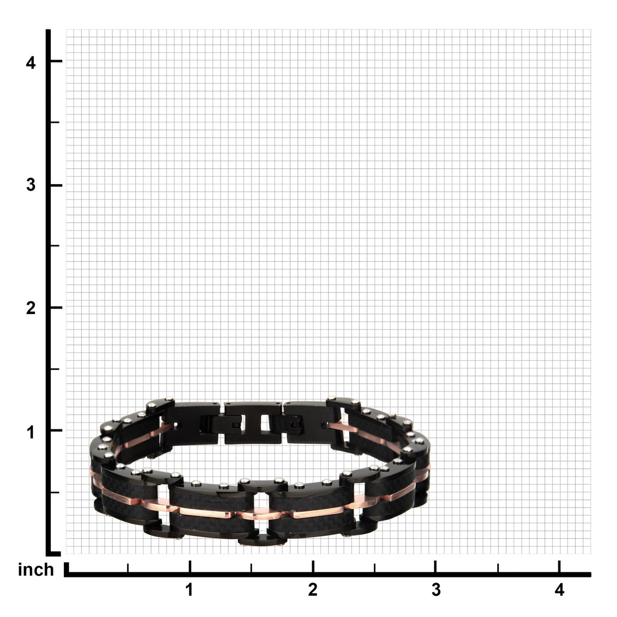 Carbon Graphite Rose Gold Link Bracelet