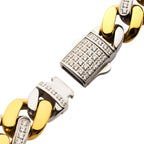 12mm Two-Tone CZ Miami Cuban Bracelet