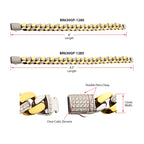 12mm Two-Tone CZ Miami Cuban Bracelet