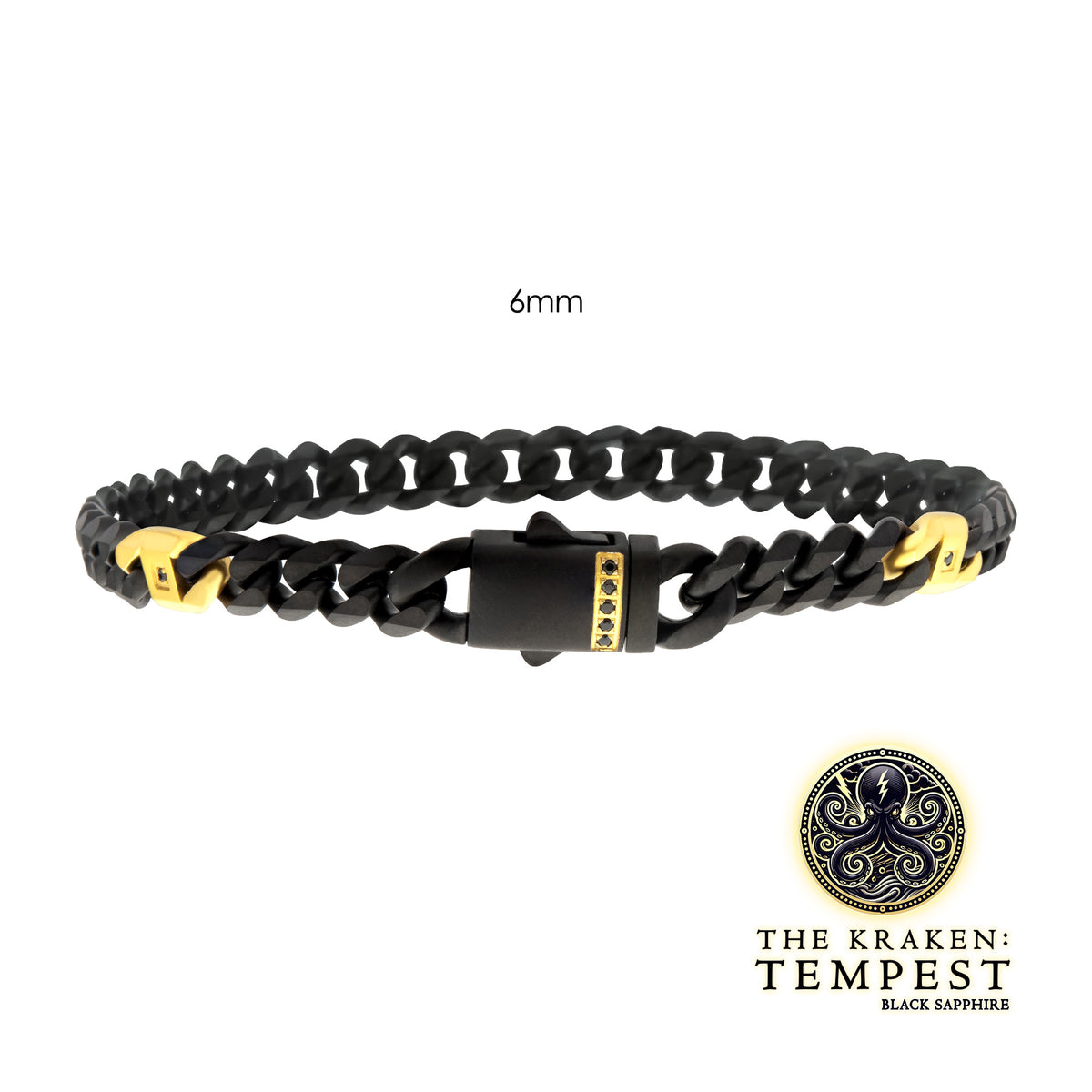 Matte 6mm Black Sapphire Miami Cuban Bracelet