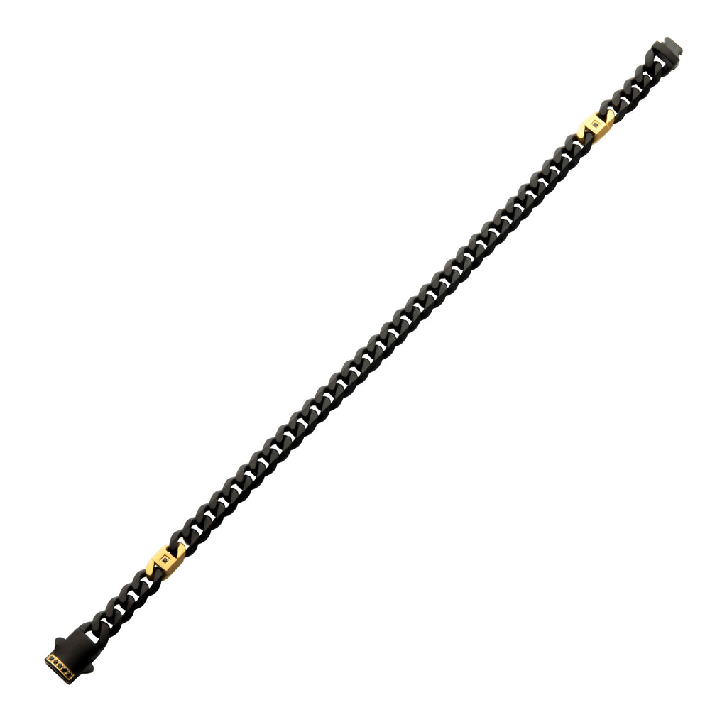 Matte 6mm Black Sapphire Miami Cuban Bracelet