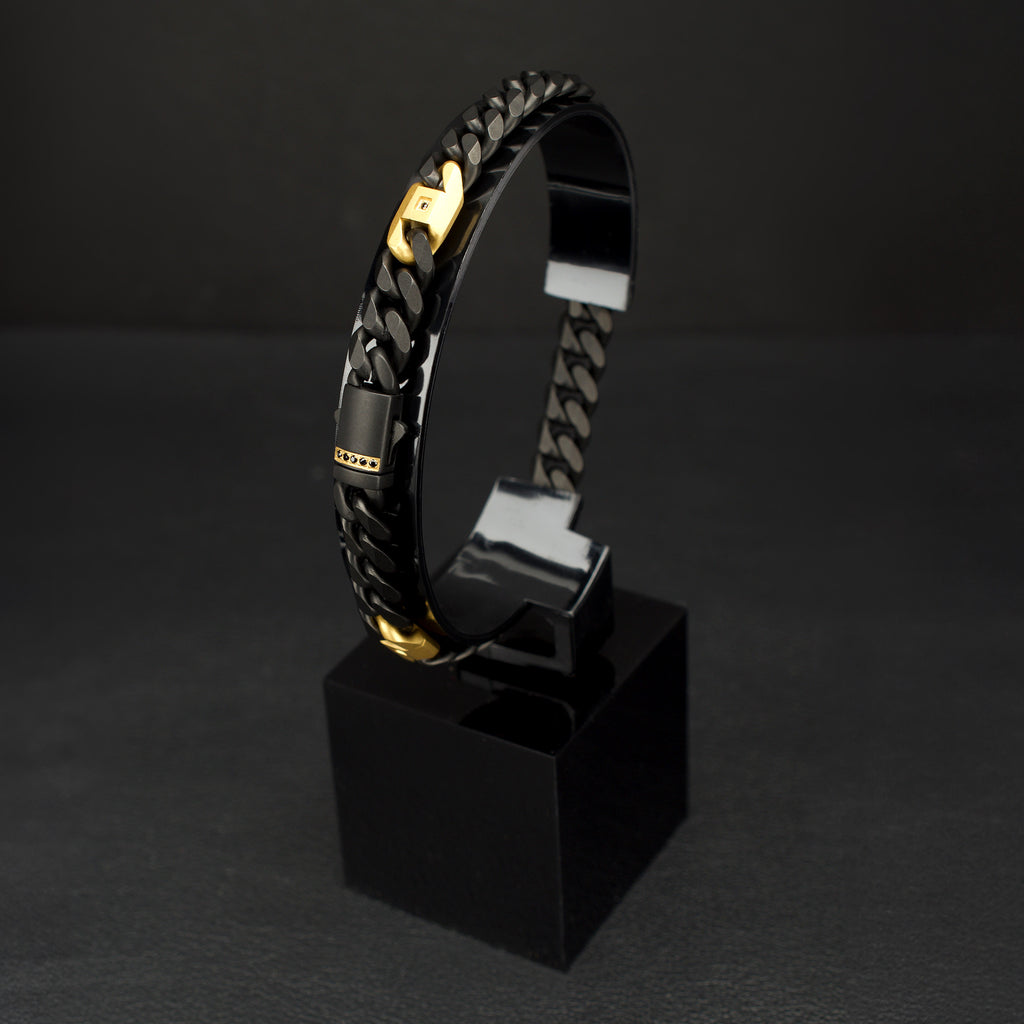 8mm Black Sapphire Miami Cuban Bracelet