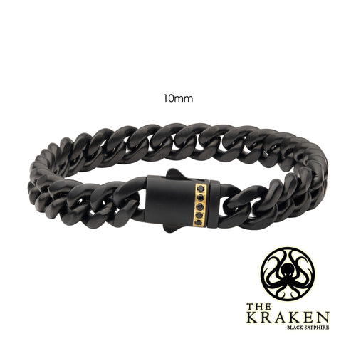 10mm Black Sapphire Miami Cuban Bracelet
