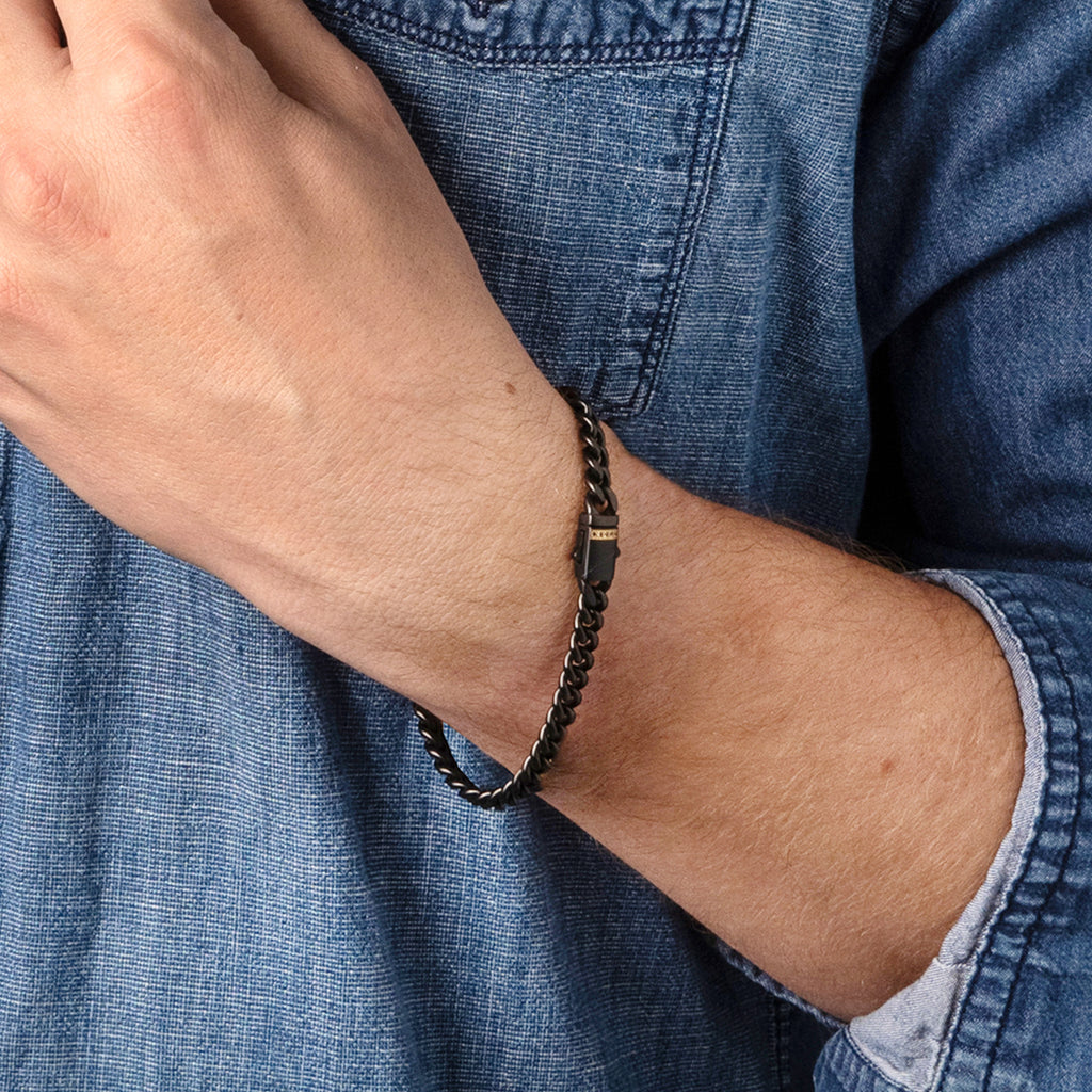 Matte 8mm Black Sapphire Miami Cuban Bracelet