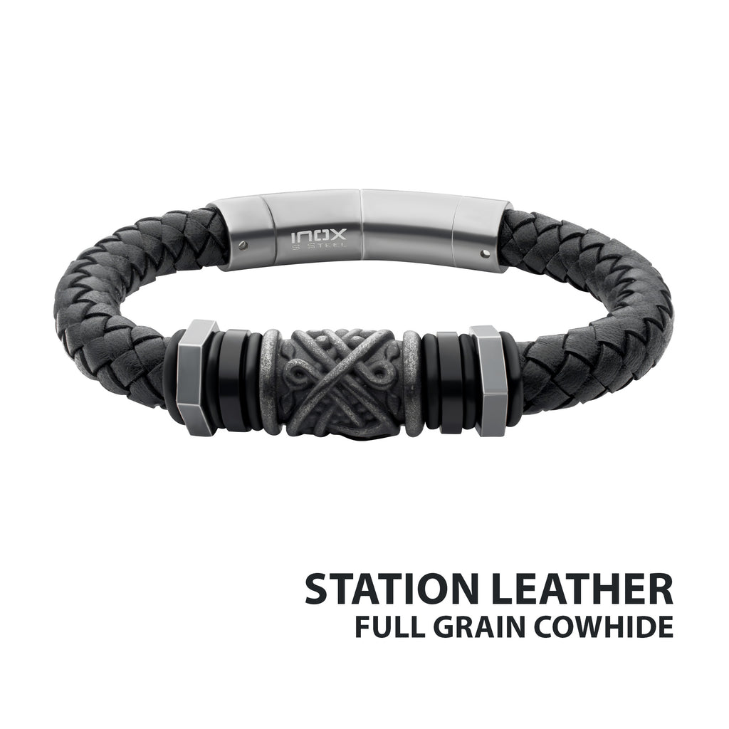 8mm Gunmetal Braided Bracelet
