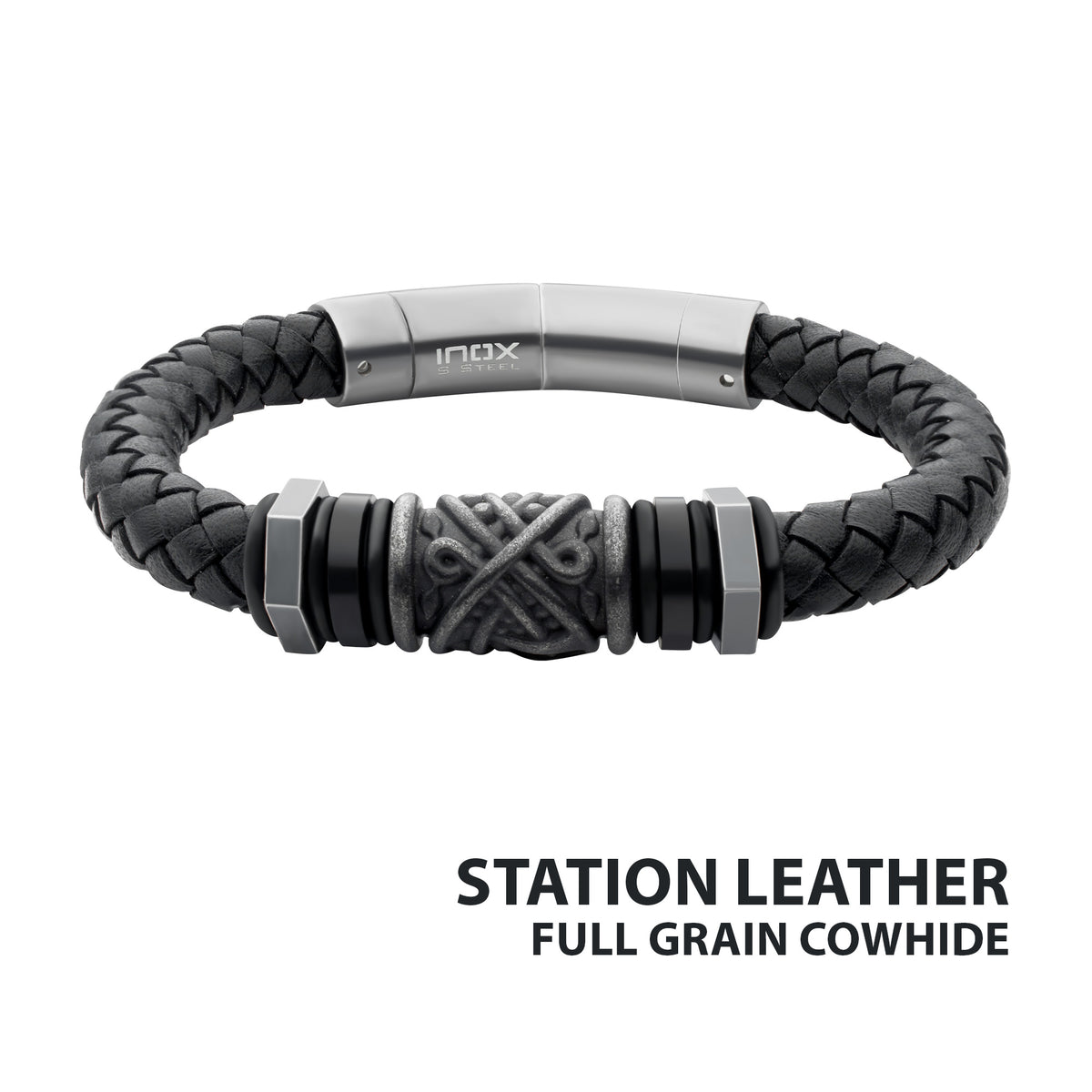 8mm Gunmetal Braided Bracelet