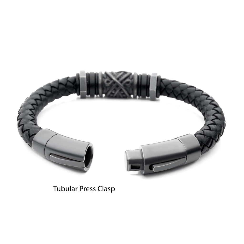 8mm Gunmetal Braided Bracelet