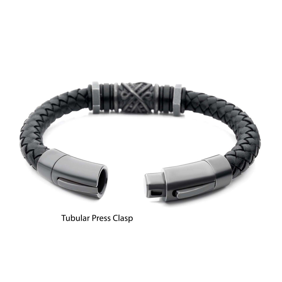 8mm Gunmetal Braided Bracelet