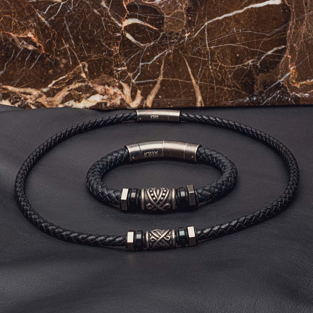 8mm Gunmetal Braided Bracelet