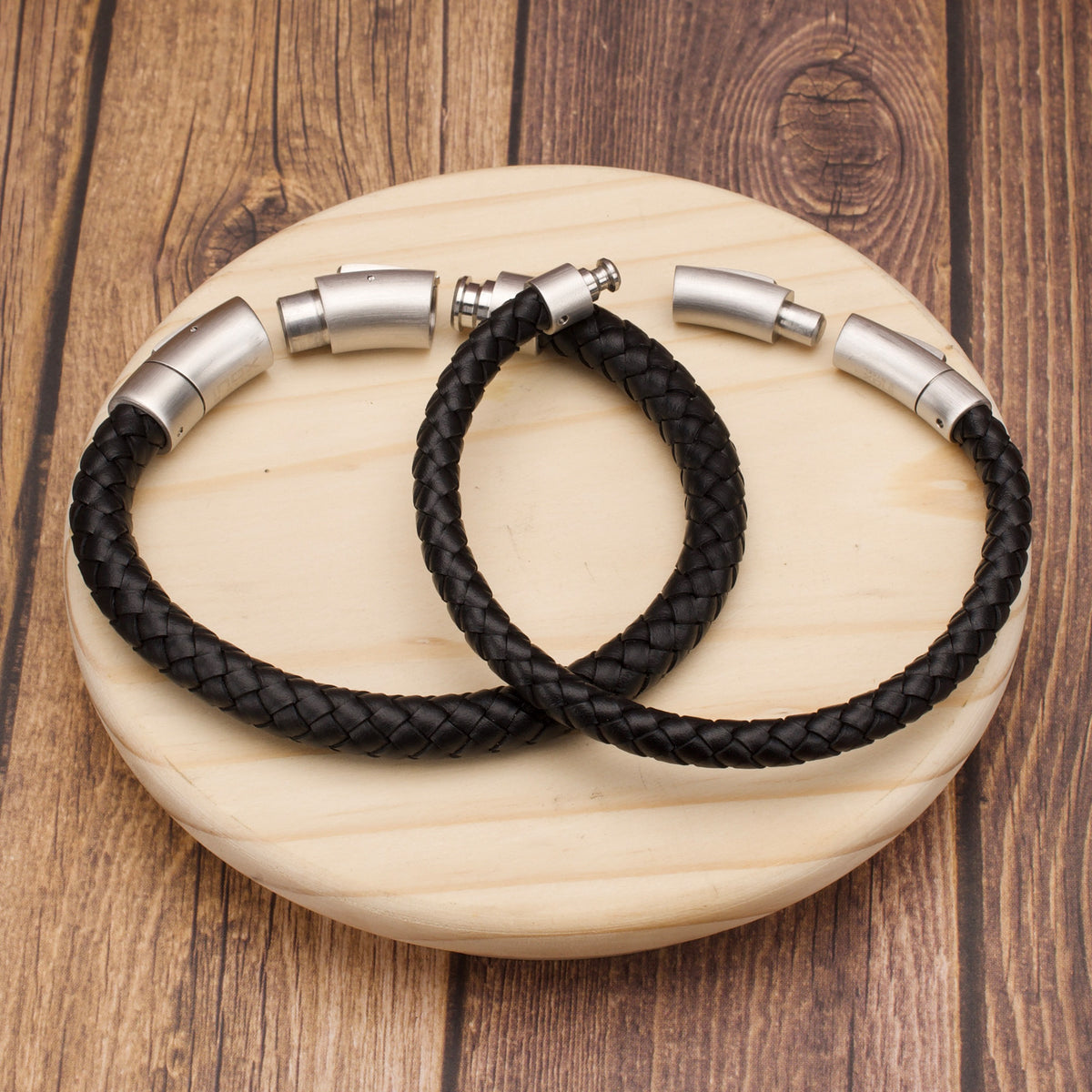 8mm Leather Braided Bracelet