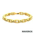 8mm Gold Black Spinel Link Bracelet