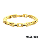 8mm Gold Black Spinel Link Bracelet