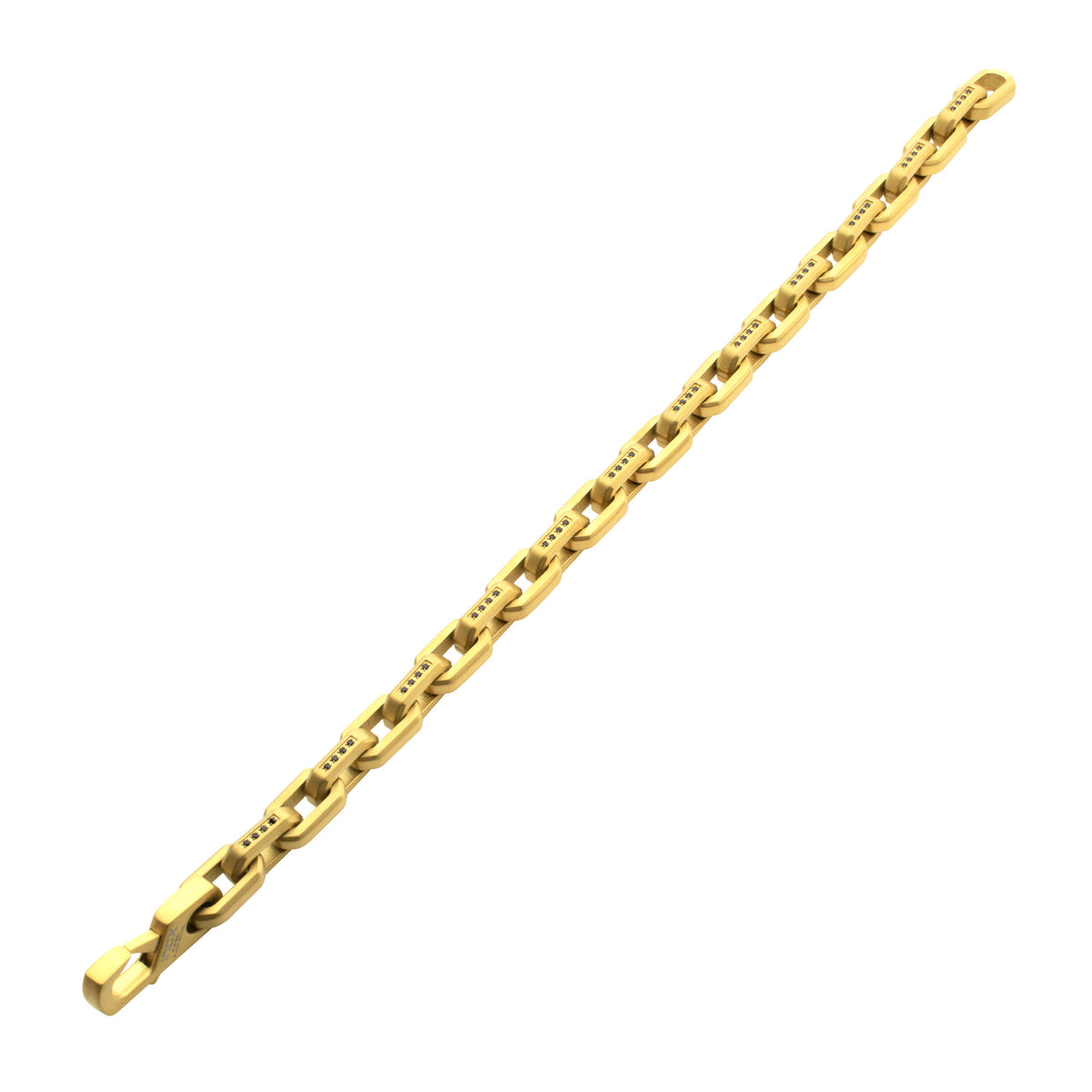 8mm Gold Black Spinel Link Bracelet