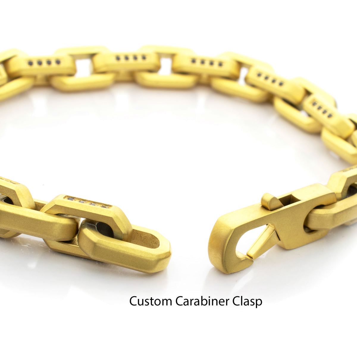 8mm Gold Black Spinel Link Bracelet