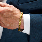 8mm Gold Black Spinel Link Bracelet