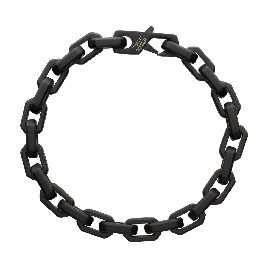 8mm Black Spinel Link Bracelet