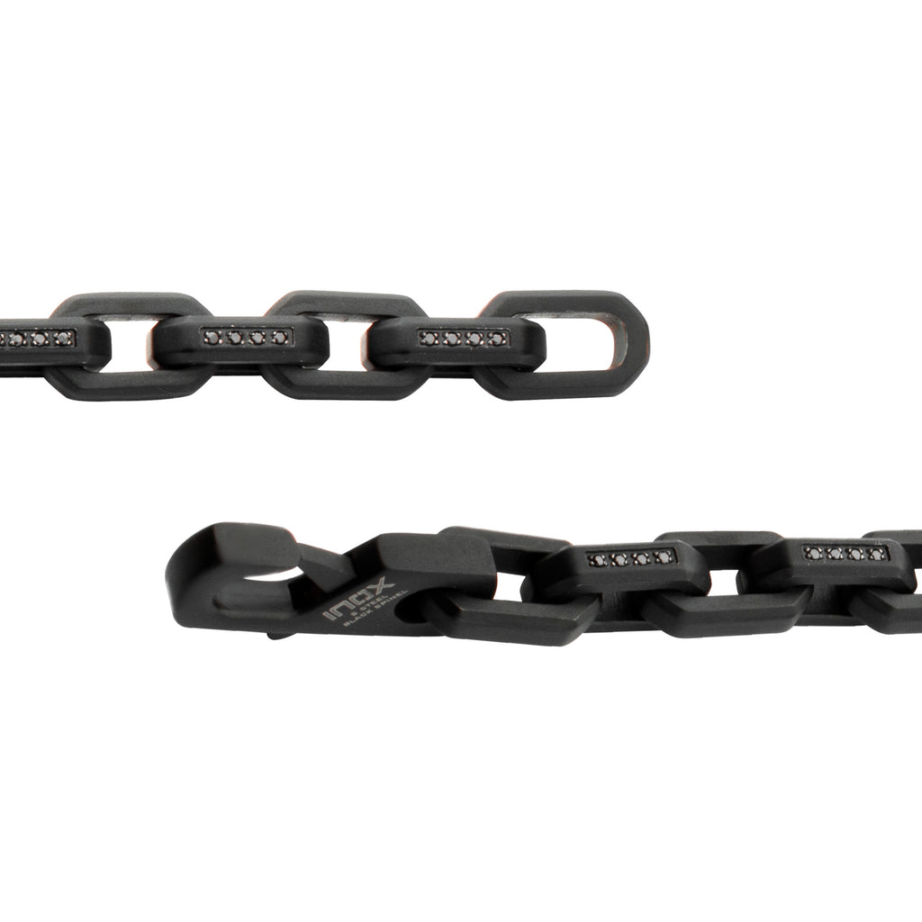 8mm Black Spinel Link Bracelet