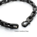 8mm Black Spinel Link Bracelet