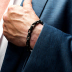 8mm Black Spinel Link Bracelet