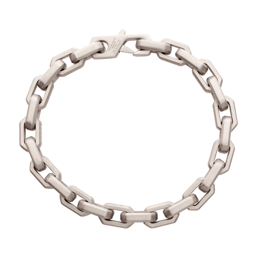 8mm Steel Black Spinel Link Bracelet