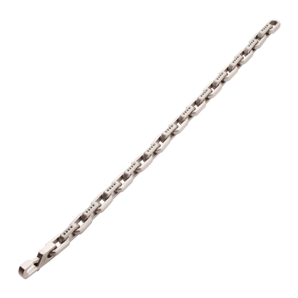 8mm Steel Black Spinel Link Bracelet