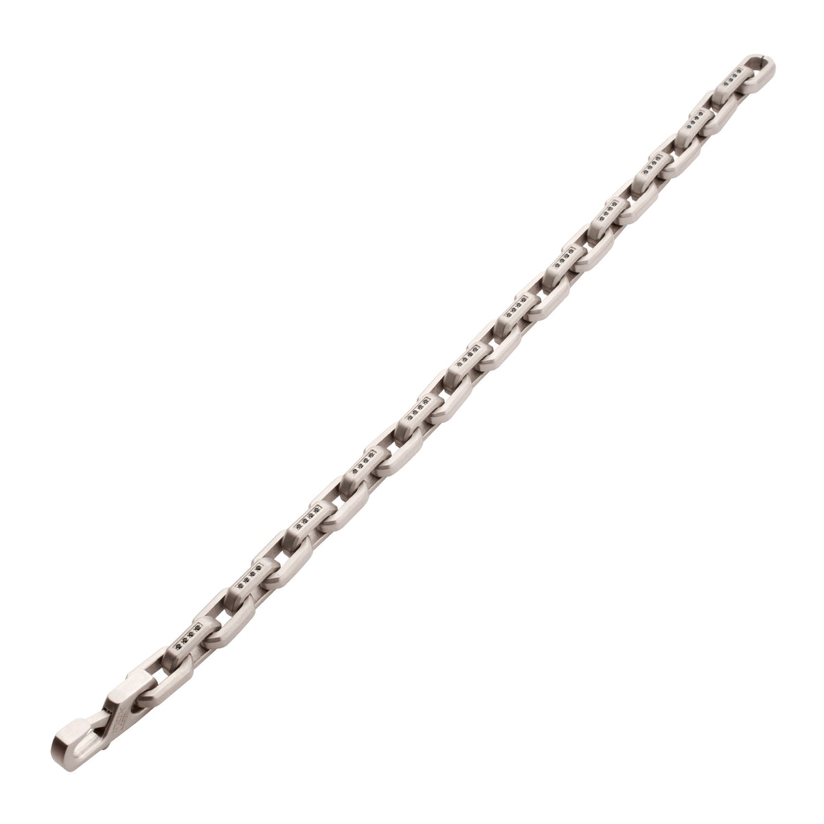 8mm Steel Black Spinel Link Bracelet