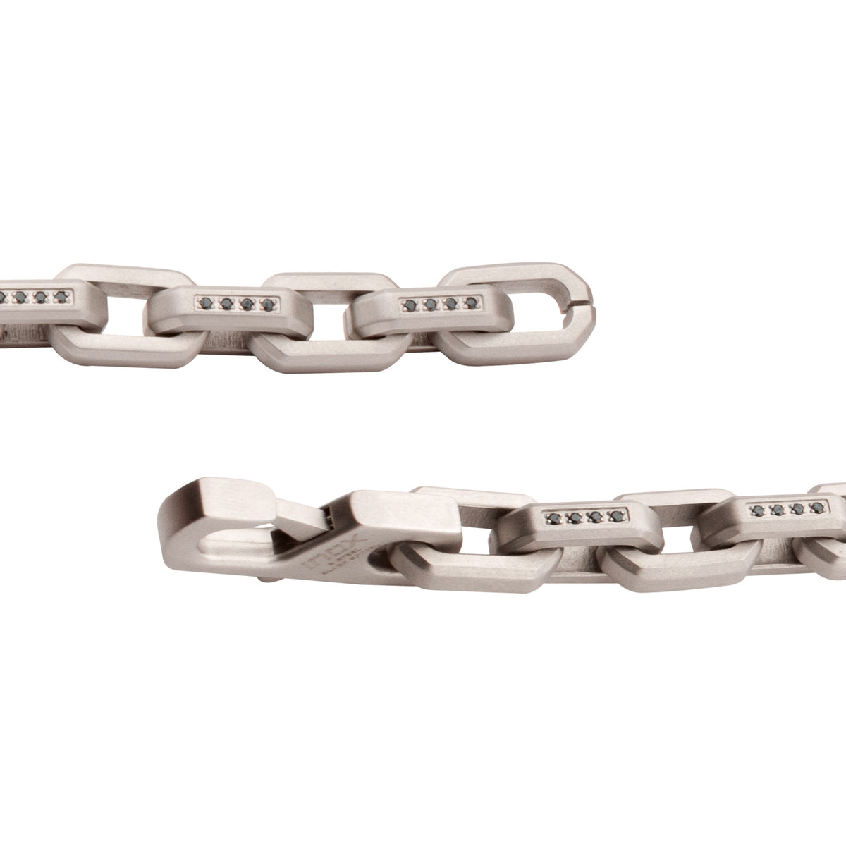 8mm Steel Black Spinel Link Bracelet