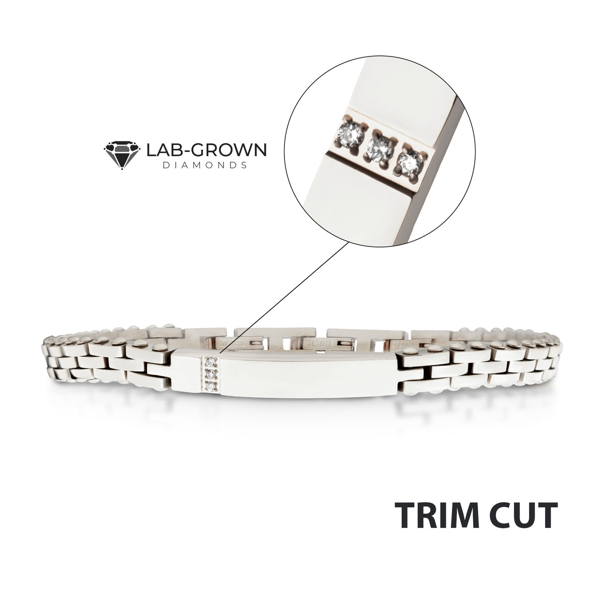 6mm Steel Lab Diamond Tennis Bracelet