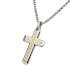 Two-Tone Lab Diamond Solitaire Cross Pendant