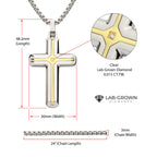 Two-Tone Lab Diamond Solitaire Cross Pendant