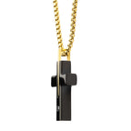 Gold Lab Diamond Solitaire Cross Pendant