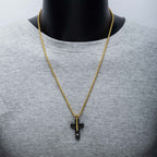Gold Lab Diamond Solitaire Cross Pendant