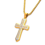 Gold Lab Diamond Tribal Cross Pendant