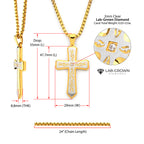 Gold Lab Diamond Tribal Cross Pendant