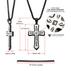 Black Lab Diamond Tribal Cross Pendant
