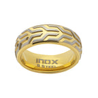 8mm Gold Chevron Ring