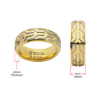 8mm Gold Chevron Ring