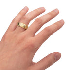 8mm Gold Chevron Ring
