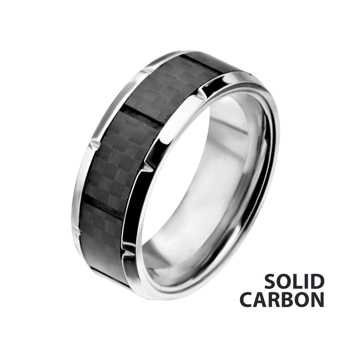 8mm Steel Ridged Ring