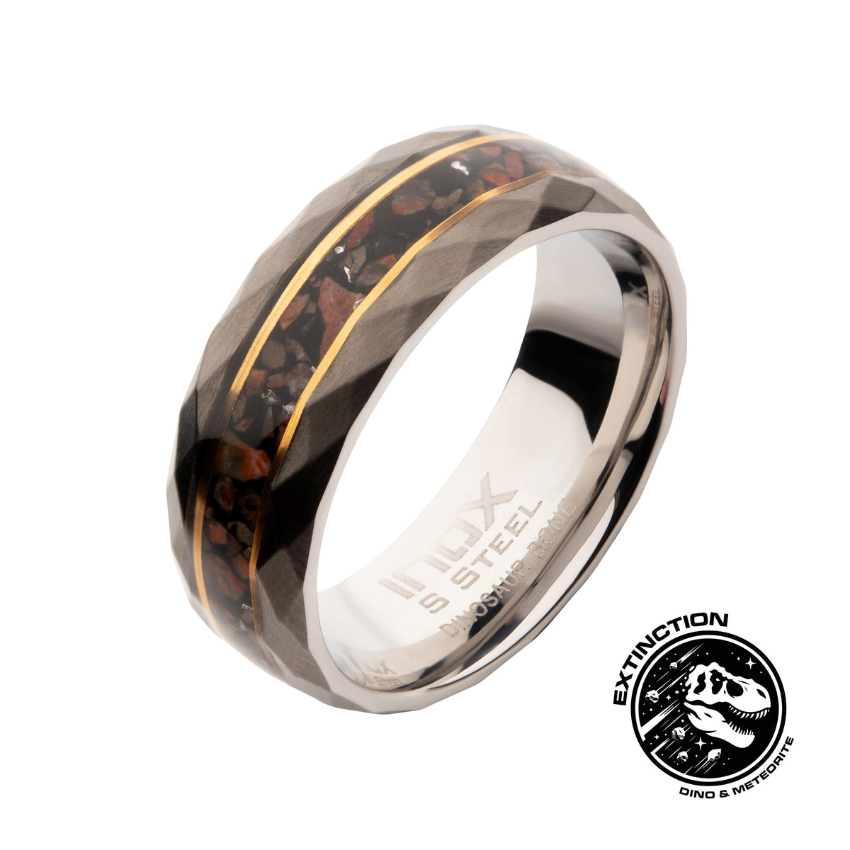 Gunmetal Dino Bone Ring