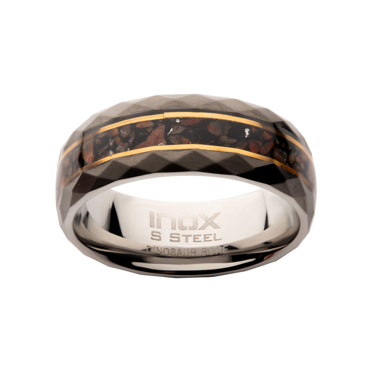 Gunmetal Dino Bone Ring