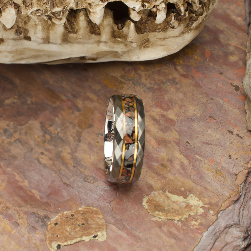 Gunmetal Dino Bone Ring