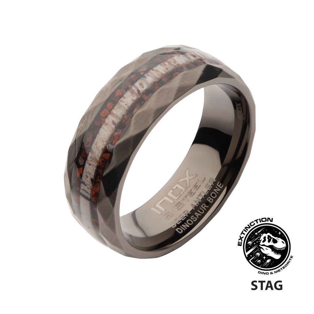 Matte Gunmetal Dino Bone Ring