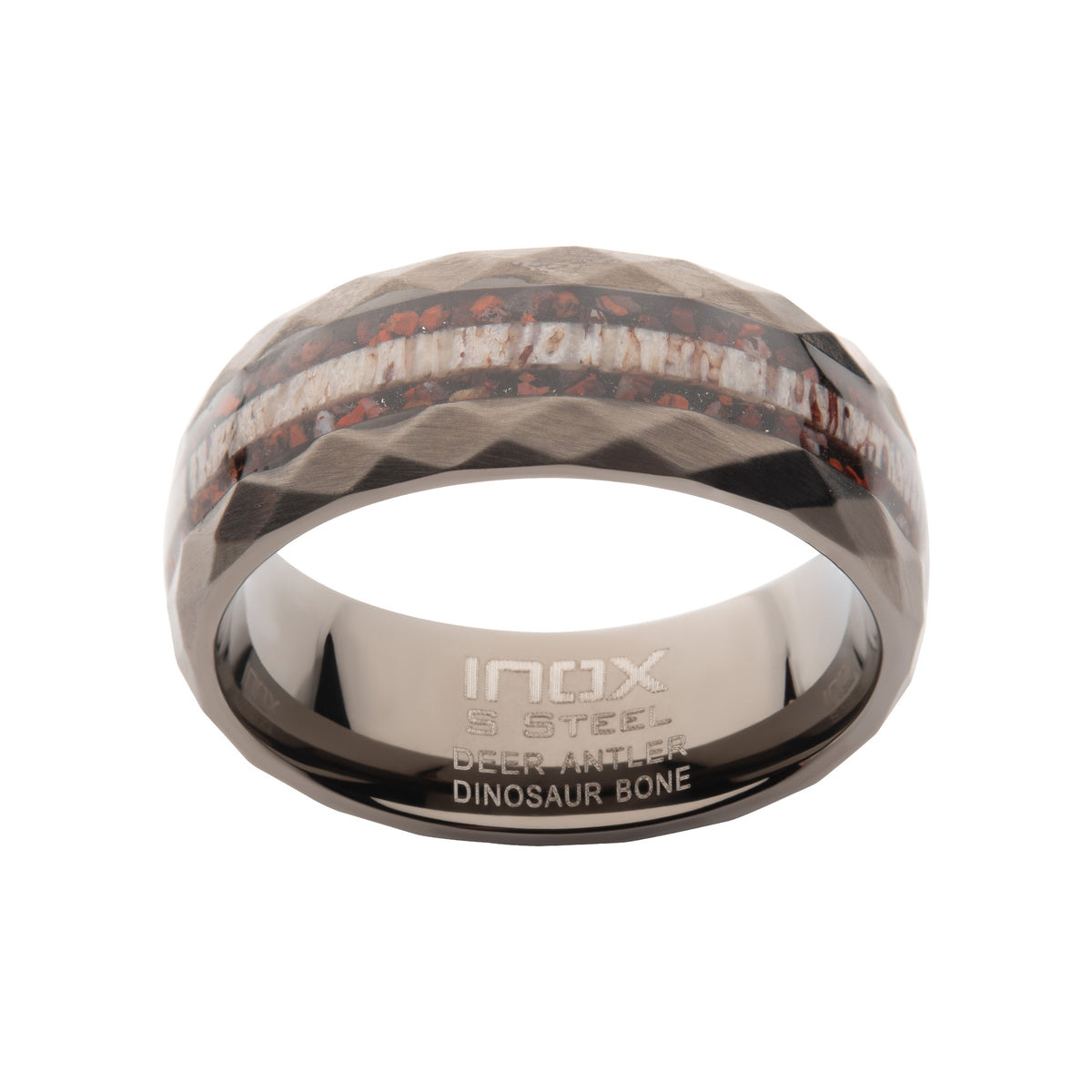 Matte Gunmetal Dino Bone Ring