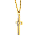Gold Lab Diamond Layered Cross Pendant [LGDSSP428GPNK]