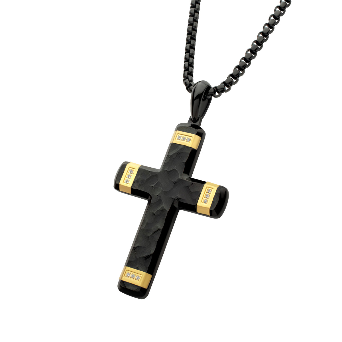 Black Lab Diamond Large Cross Pendant