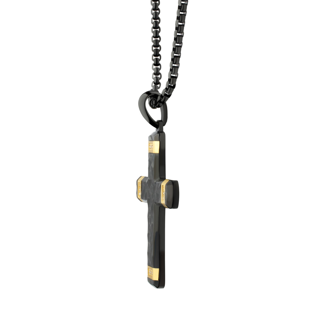 Black Lab Diamond Large Cross Pendant